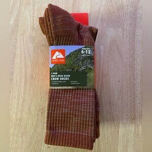 Ozark Trail Men's Merino Wool Blend Socks, 3-Pack